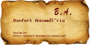 Bonfert Annamária névjegykártya